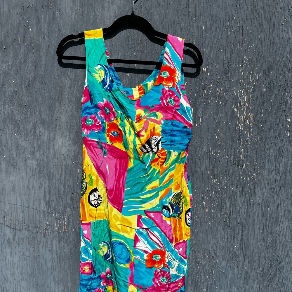 Vintage Vibrant Multicolor Sleeveless Dress